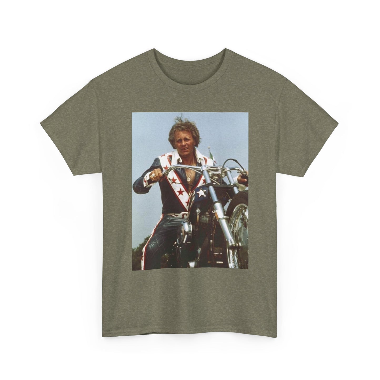 Evel Knievel Vintage Motorcycle Photo Graphic T Shirt S-5XL Unisex Heavy Cotton