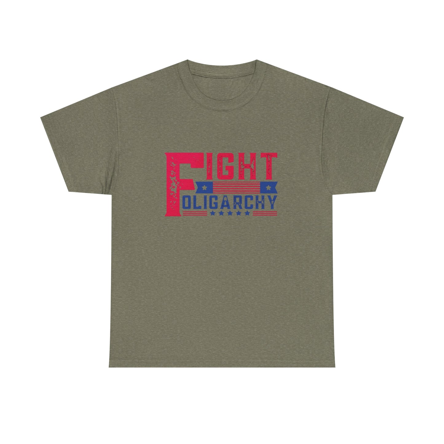 Fight Oligarchy Tour AOC Sanders Graphic T Shirt Unisex Heavy Cotton Tee