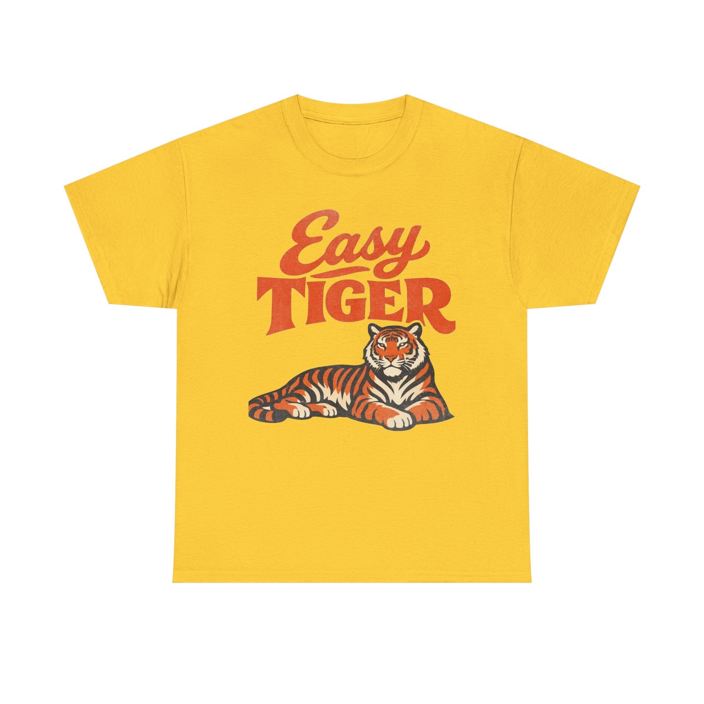 Easy Tiger 80's Retro Nostalgia Funny Graphic T Shirt Regular Men's Heavy Cotton Tee