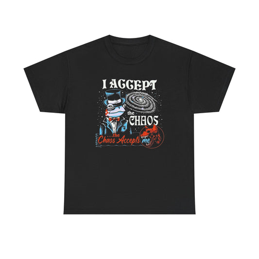 I Accept The Chaos Funny Graphic T Shirt Unisex Heavy Cotton Tee