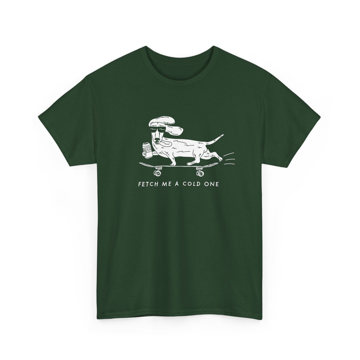Fetch Me A Cold Beer Funny Dog Graphic T Shirt NEW ADULT REGULAR
