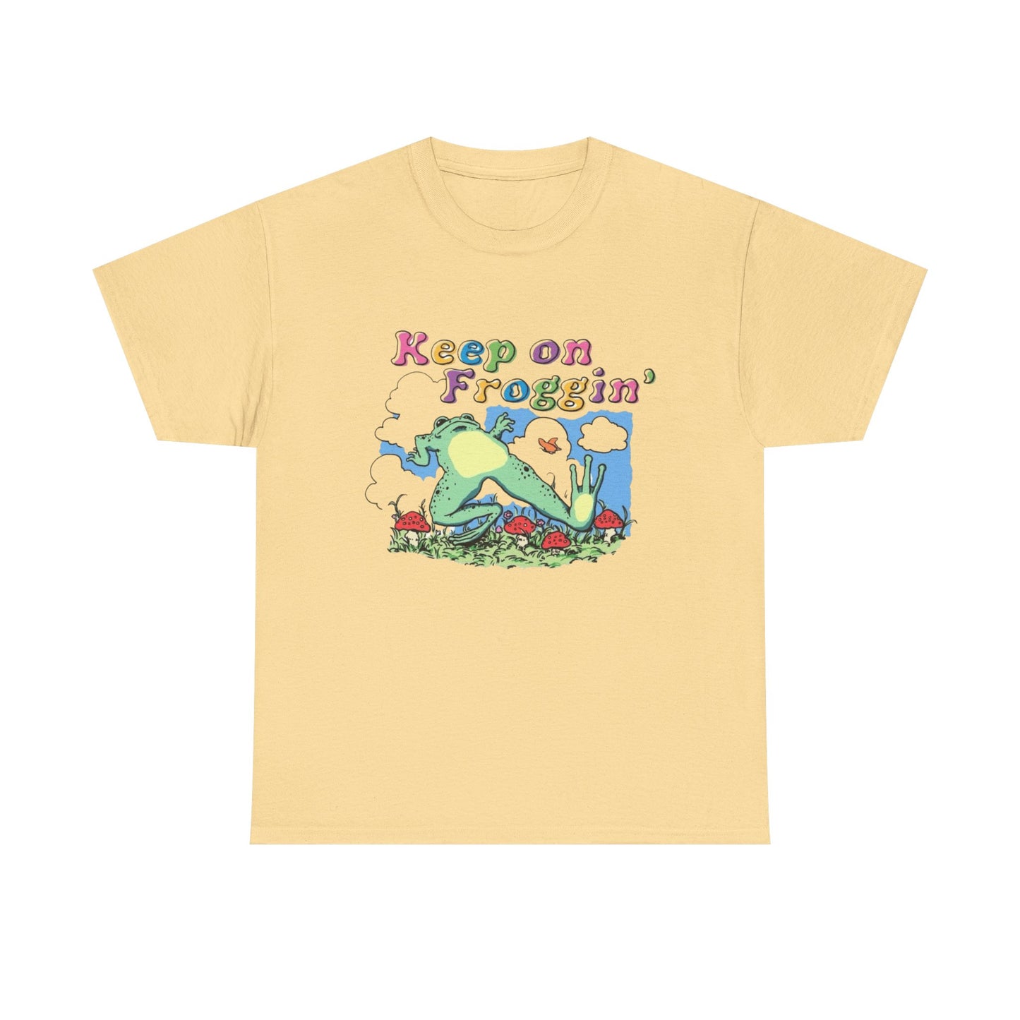 Keep on Froggin' Frog Illustration Tee | Retro Cute Frog Graphic