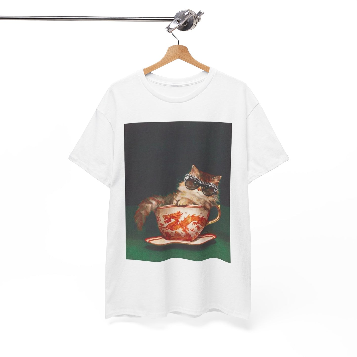 Cat in Tea Cup Graphic T Shirt