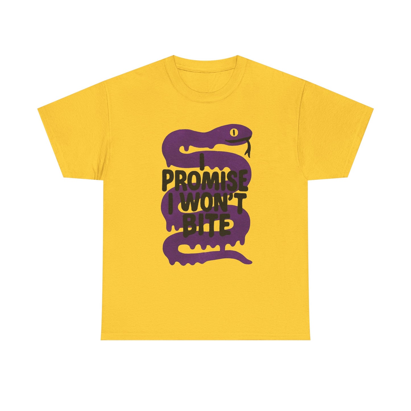 I Promise I Wont Bite Snake Graphic T Shirt Men's Heavy Cotton Tee