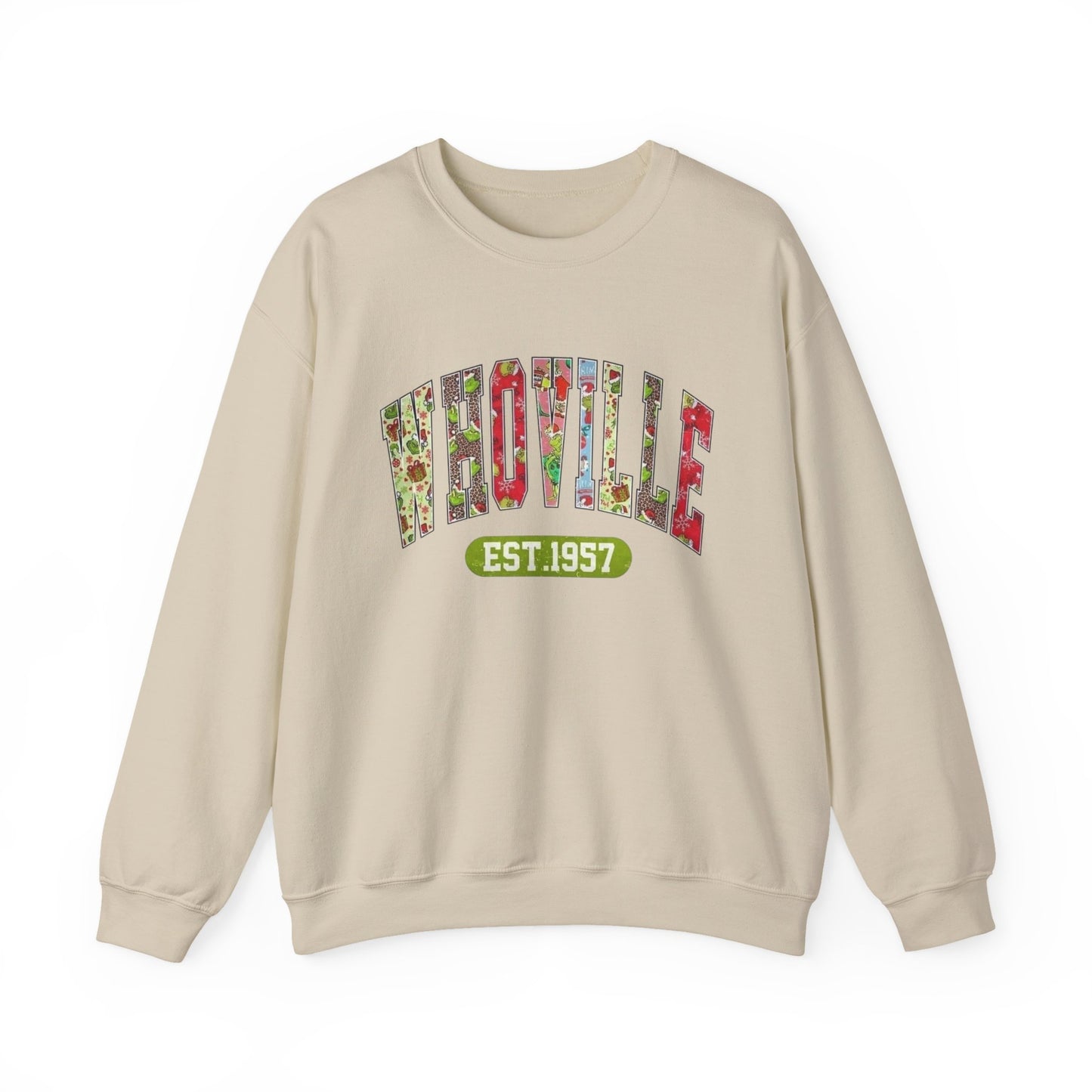 Whoville Graphic Grinch Christmas Sweater NEW Heavy Blend™ Crewneck Sweatshirt
