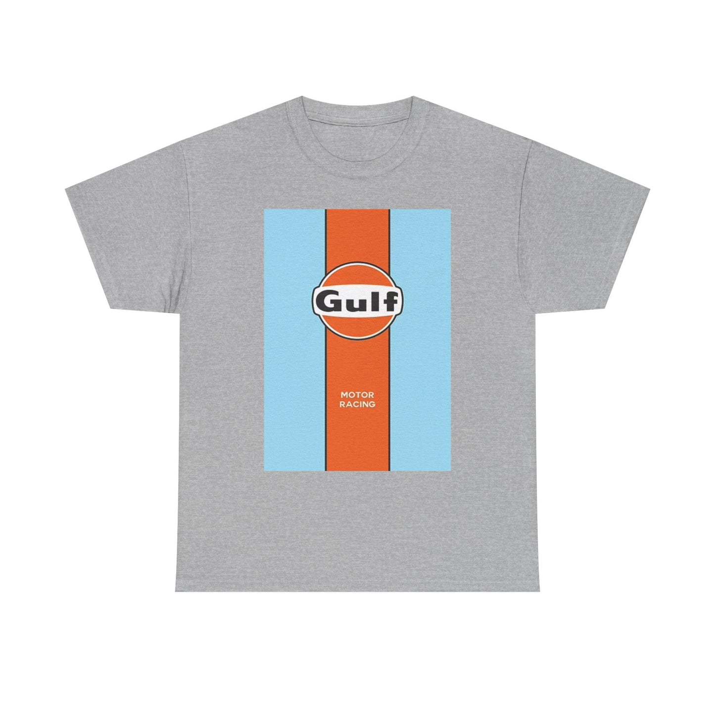 Gulf Racing Graphic T Shirt Retro Car Poster Unisex Heavy Cotton Tee