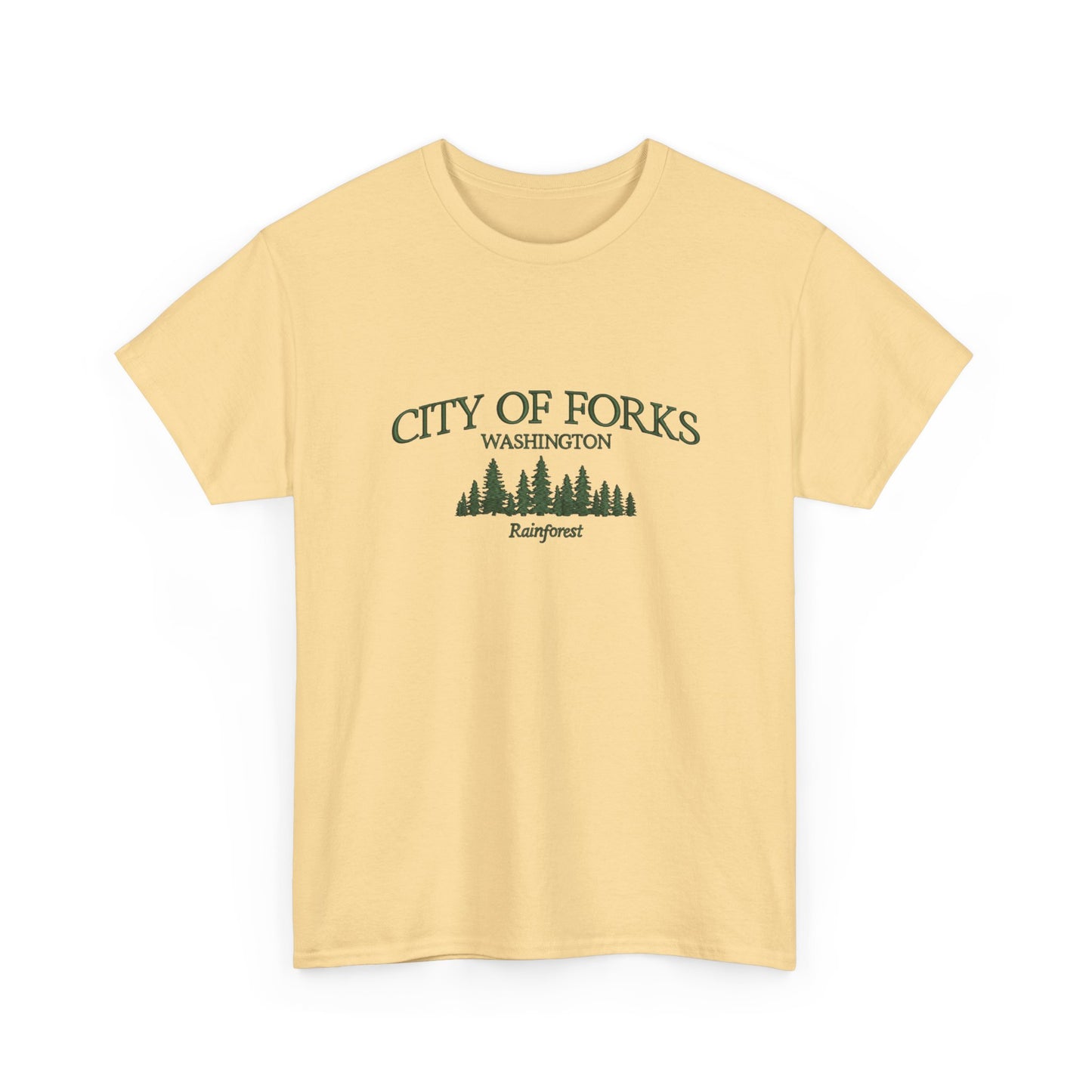 City Of Forks Washington Graphic T Shirt NEW Unisex Heavy Cotton Tee