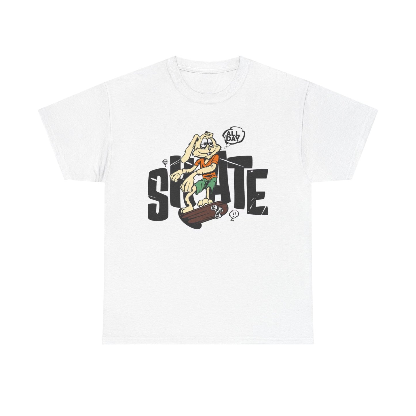 Skate All Day T Shirt Graphic Unisex Heavy Cotton Tee