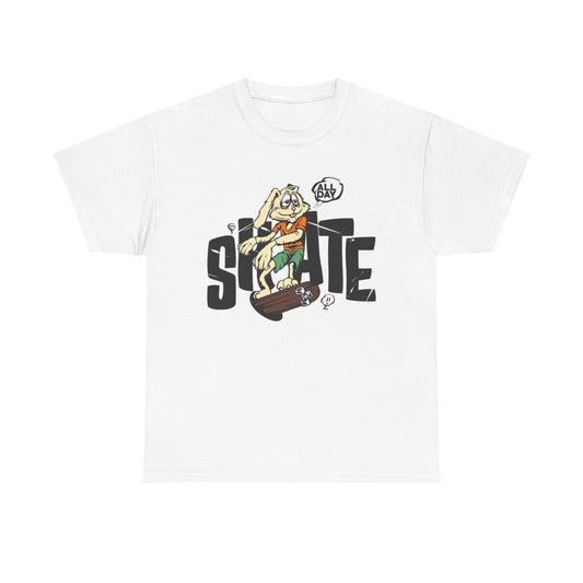 Skate All Day T Shirt Graphic Unisex Heavy Cotton Tee