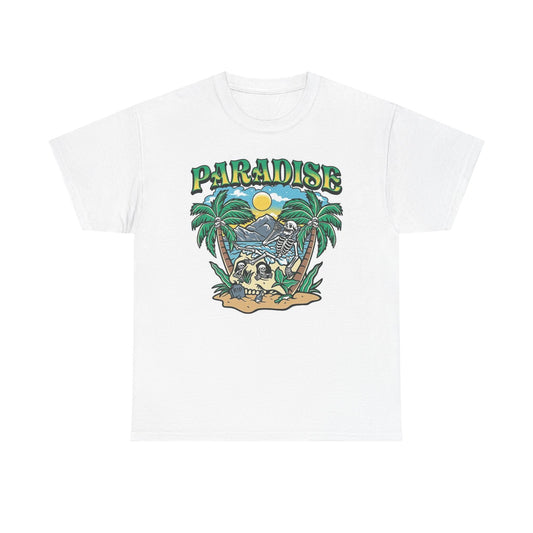 Paradise Graphic T Shirt Funny Private Island Living Unisex Heavy Cotton Tee