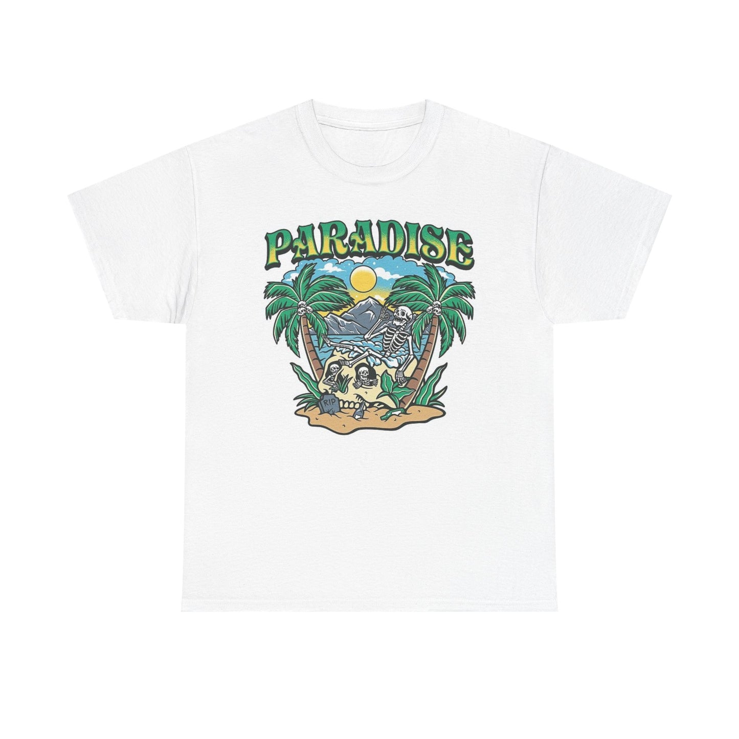 Paradise Graphic T Shirt Funny Private Island Living Unisex Heavy Cotton Tee