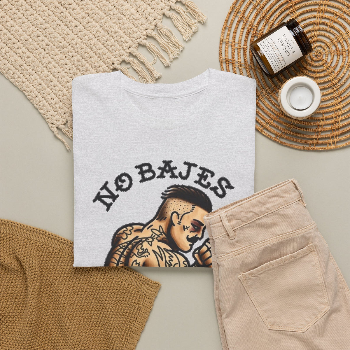 No Rules Luchador Tattoo Graphic T-Shirt Men's Tee