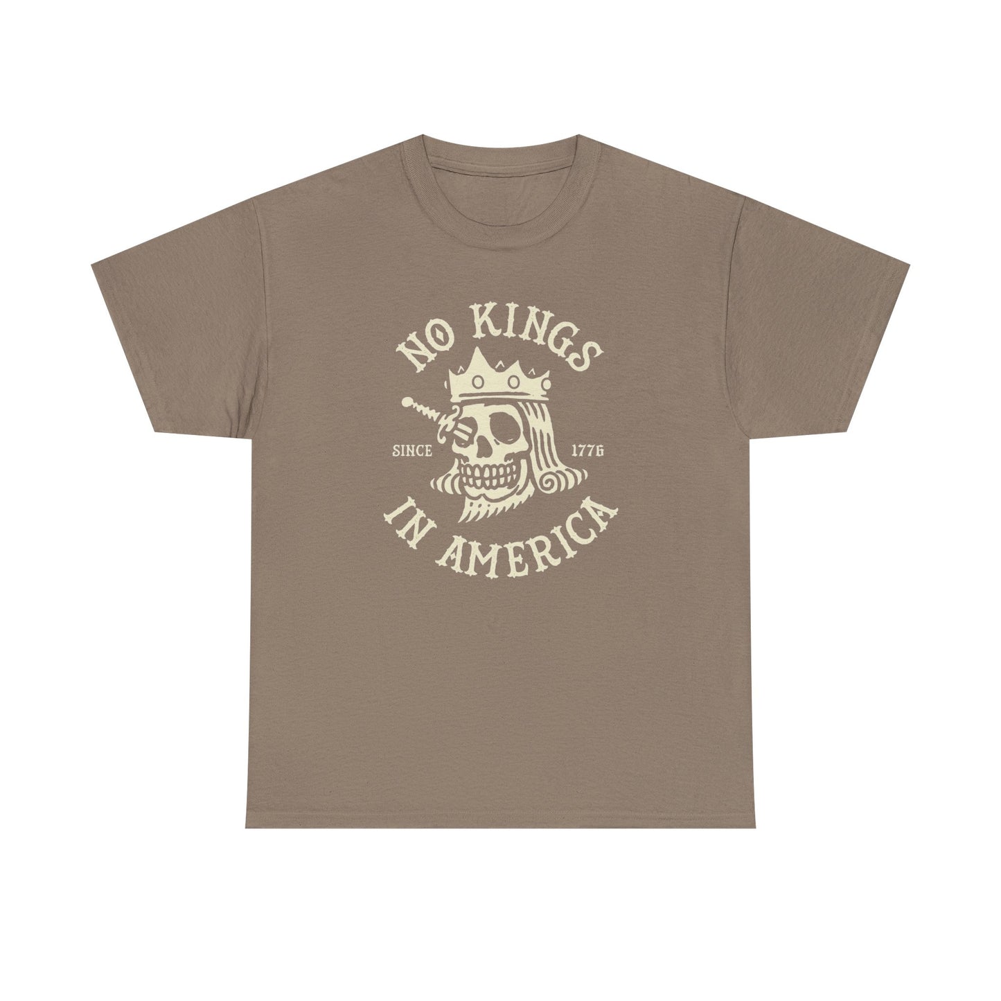 NO KINGS IN AMERICA Graphic T-Shirt Comfy Cotton Tee Brand NEW