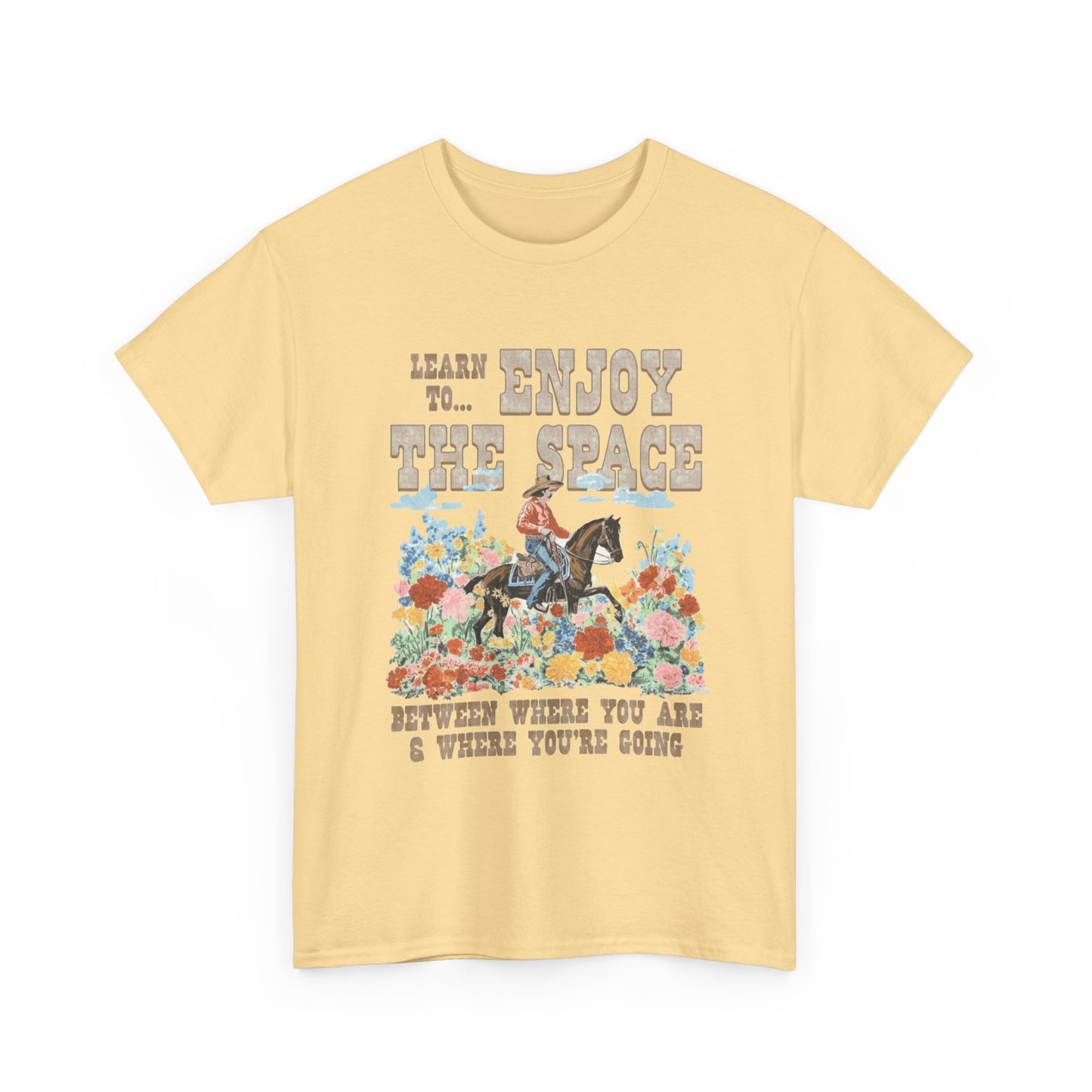 Enjoy The Space Mental Health Graphic T Shirt Regular Men's Heavy Cotton Tee