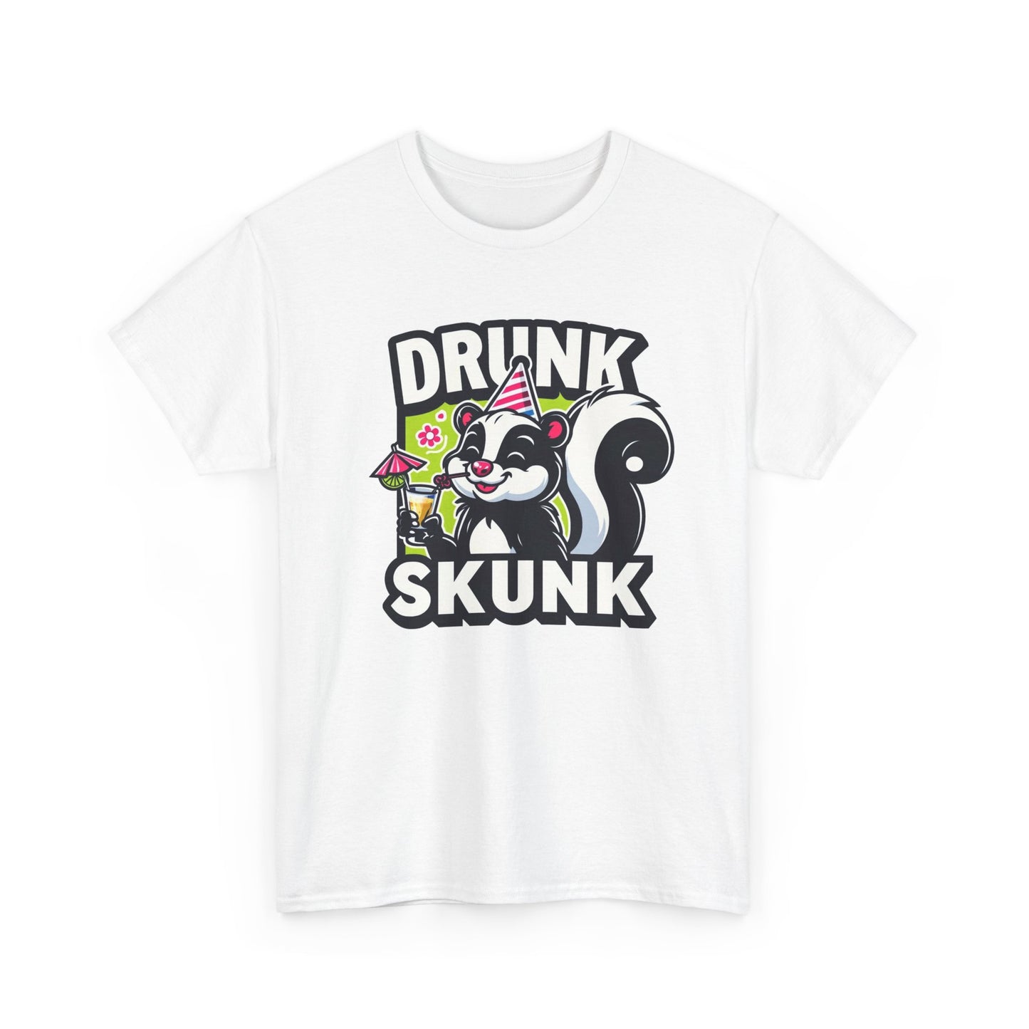 Drunk As A Skunk Graphic T Shirt Funny Beers Gift Unisex Heavy Cotton Tee