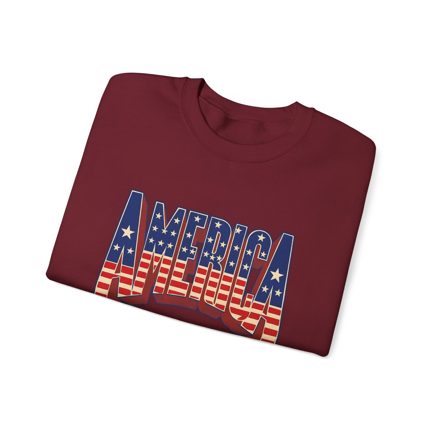 America Graphic USA Retro Sweater NEW Unisex Heavy Blend™ Crewneck Sweatshirt