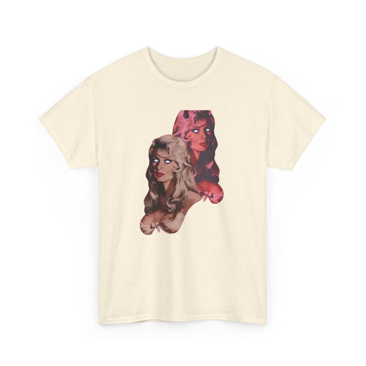 Blonde Model Eyes Vintage Graphic T-Shirt Women's Heavy Comfy Cotton Tee