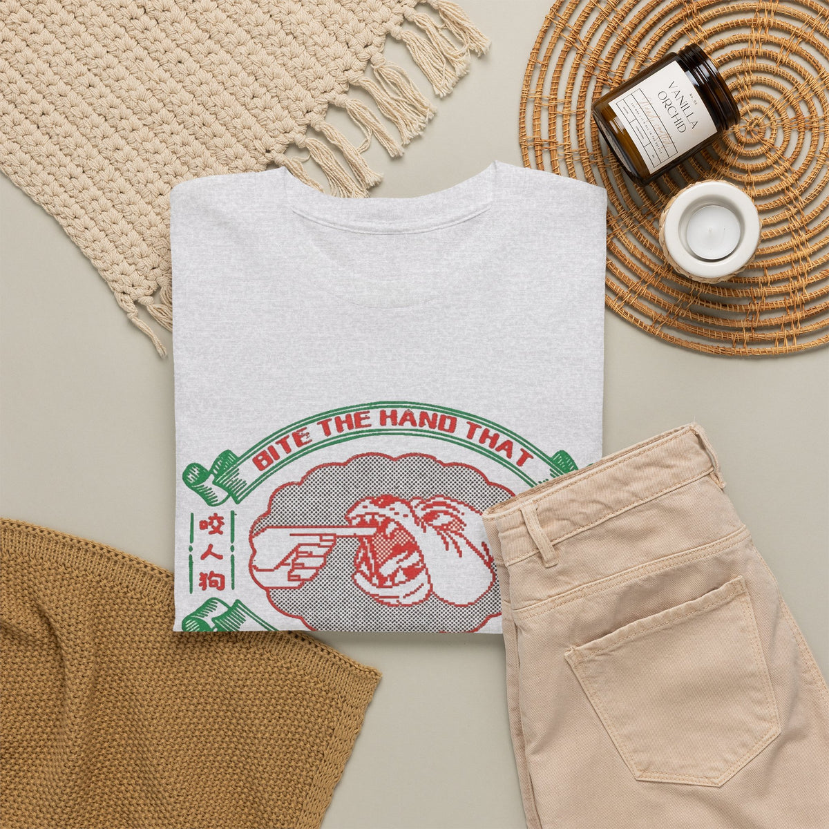 Bite The Hand That Oppresses You  Men's Graphic Tee Bulldog Inspired Shirt