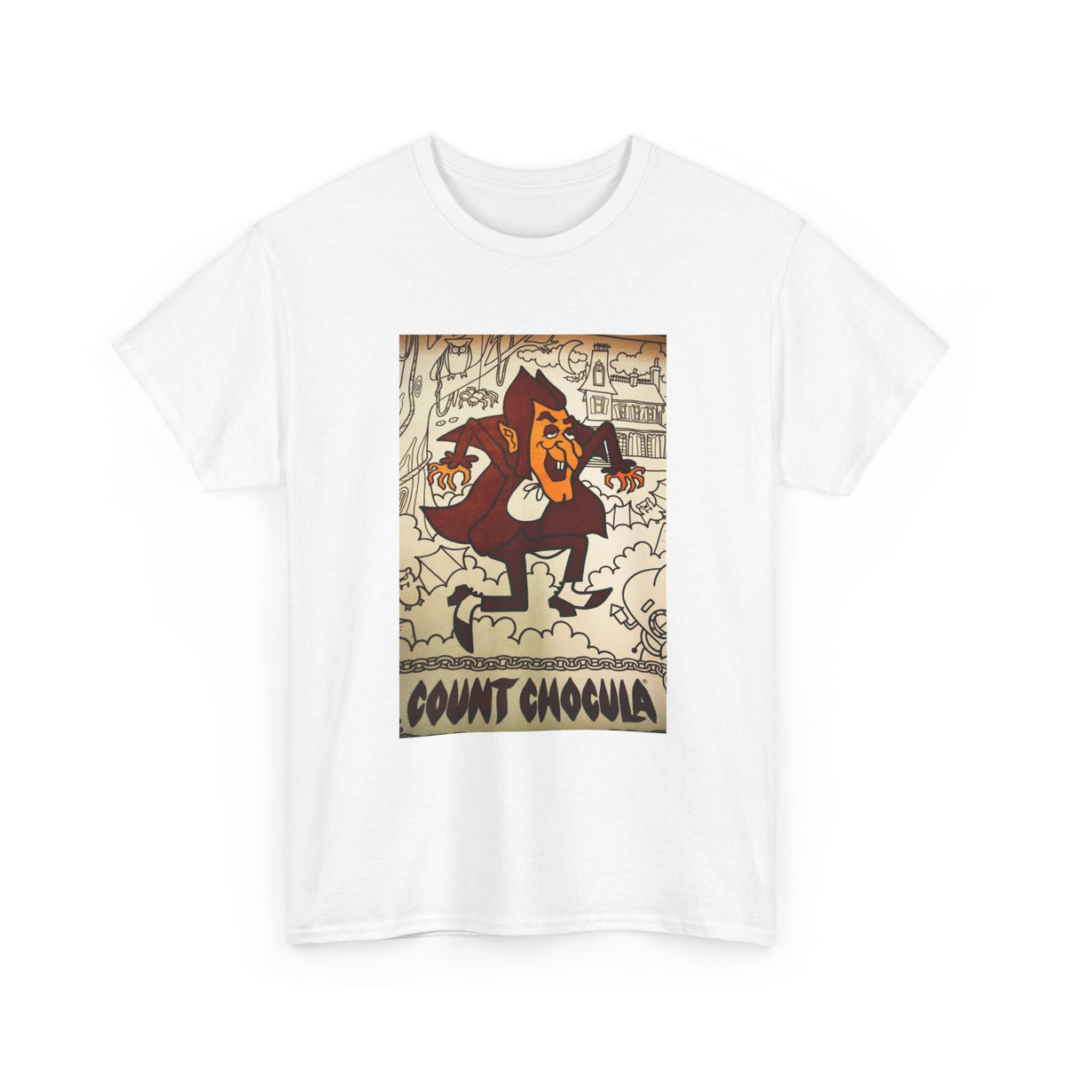 Count Chocula Tshirt Retro Cereal Ad Vintage Poster Unisex Heavy Cotton Tee