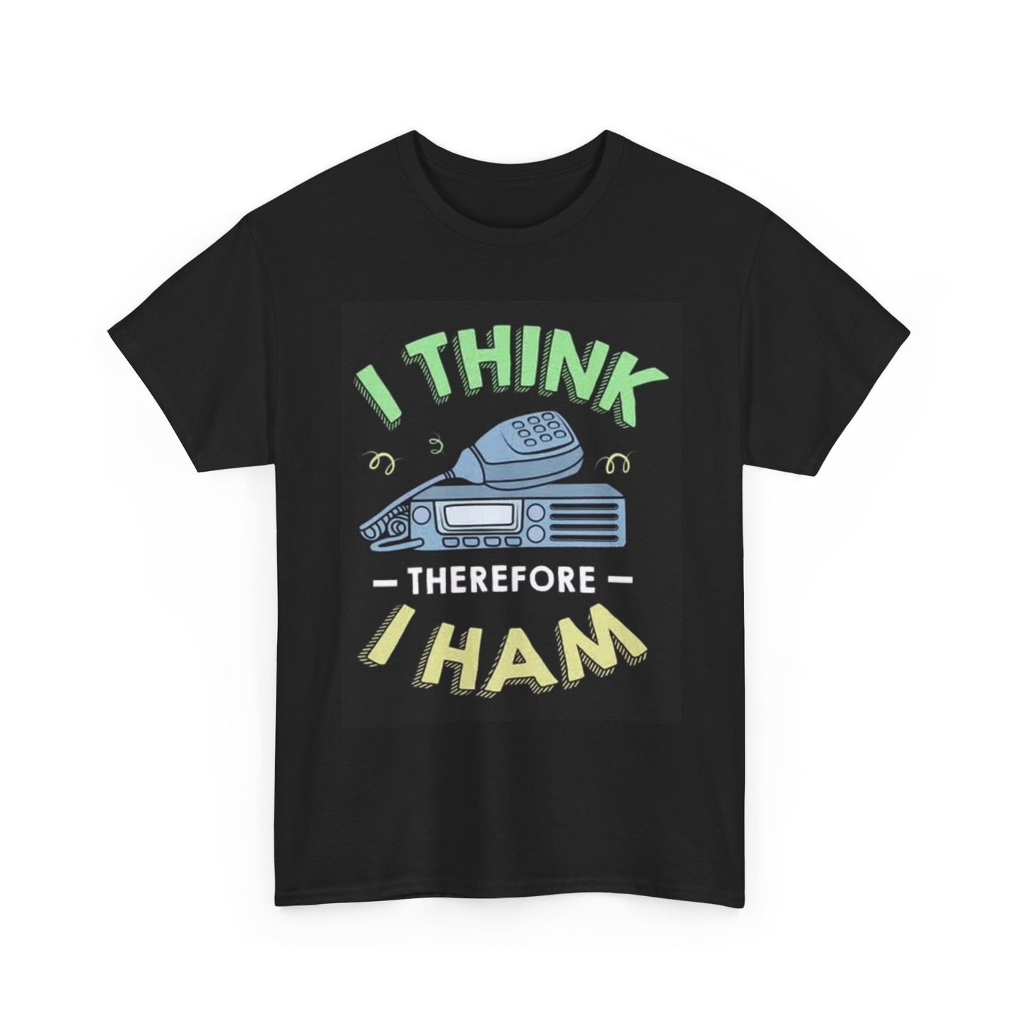 Funny Vintage Radio Graphic I Think Retro Vintage Poster Unisex Heavy Cotton Tee