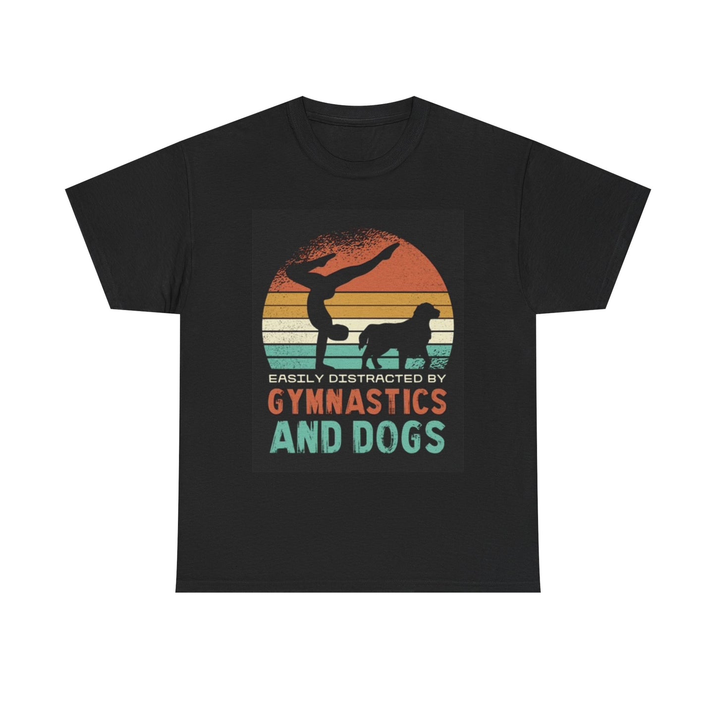 Gymnastics And Dogs Graphic T Shirt Funny Unisex Heavy Cotton Tee