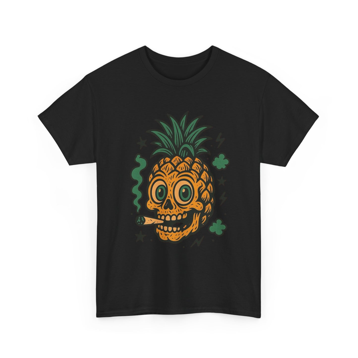 Pineapple Smoking Weed Funny Graphic T-Shirt Comfy Cotton Tee Brand NEW
