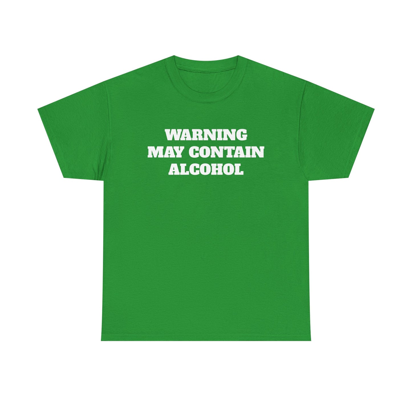Funny May Contain Alcohol T-shirt comedy graphic party gift Unisex Heavy Cotton
