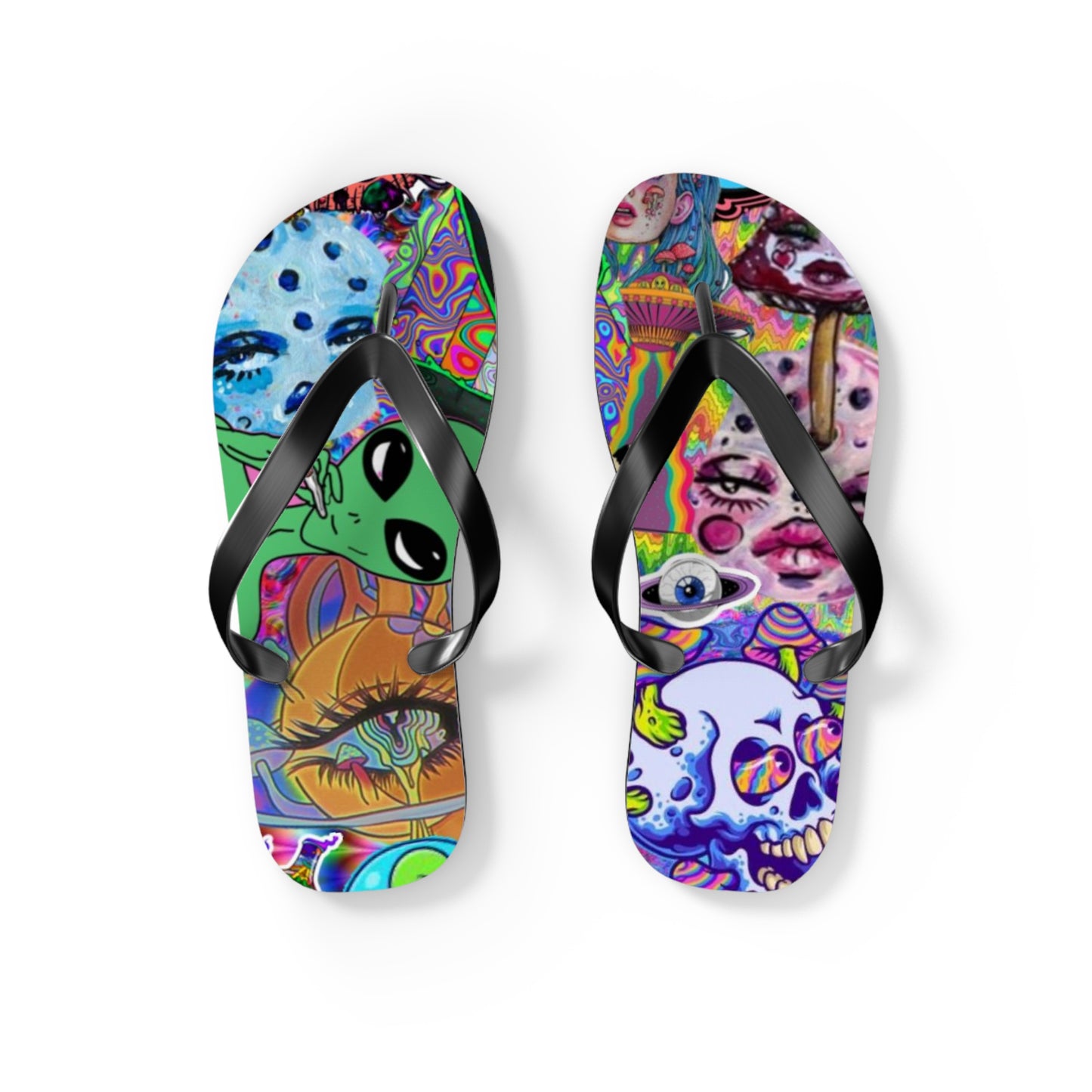 Alien Graphic Flip Flops, Sandals Slides, Summer Footwear, Brand New