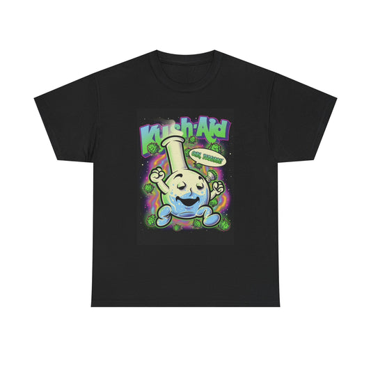 Kush Aid Funny Graphic T Shirt Weed Bong Leaf Unisex Heavy Cotton Tee
