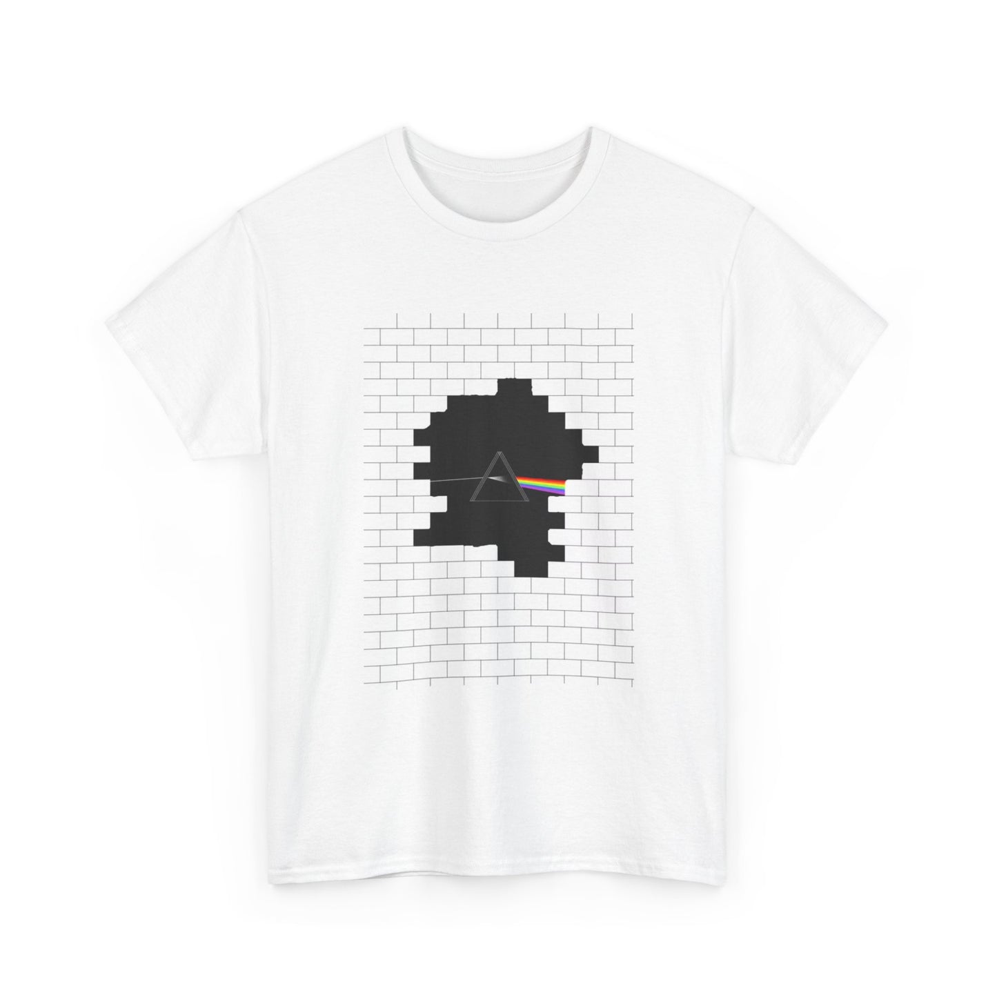 Pink Floyd Tshirt Brick in the Wall Vintage Rainbow retro neon Heavy Cotton Tee