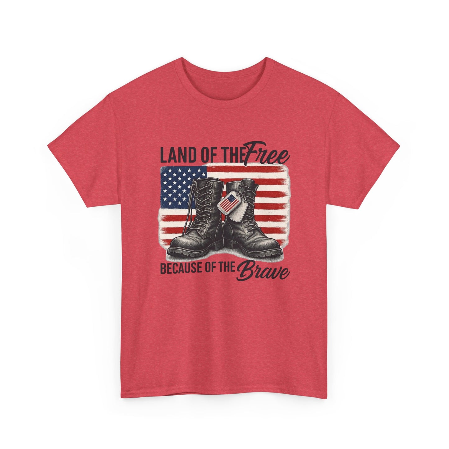 Land Of The Free Because Of The Brave USA Graphic T Shirt NEW ADULT Tee