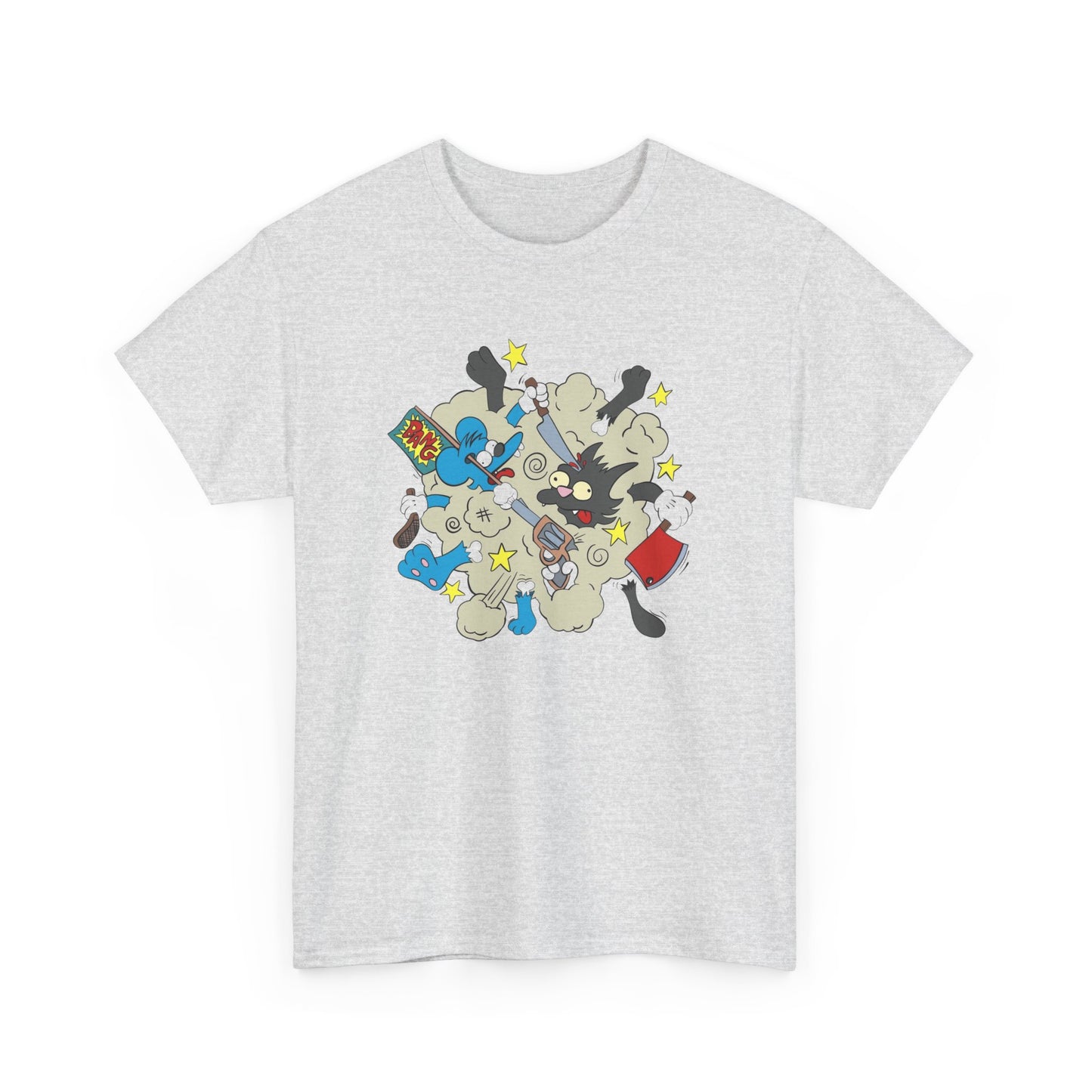 Itchy And Scratchy Show Funny Graphic T-Shirt Comfy Cotton Tee Brand NEW