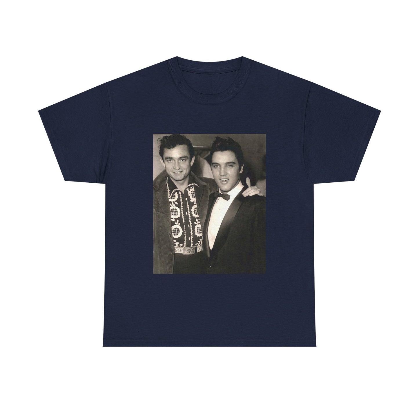 Elvis And Johnny cash shirt vintage graphic art black and white Heavy Cotton