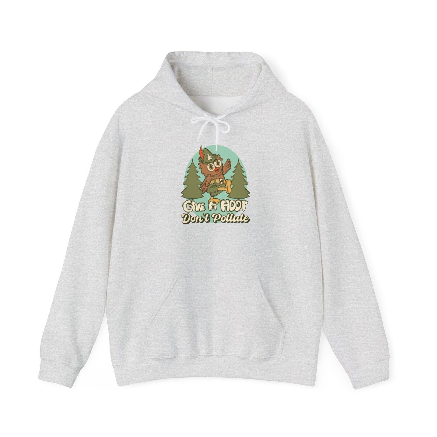 Give A Hoot Don't Pollute Graphic Hoodie Unisex Heavy Blend™ Hooded Sweatshirt