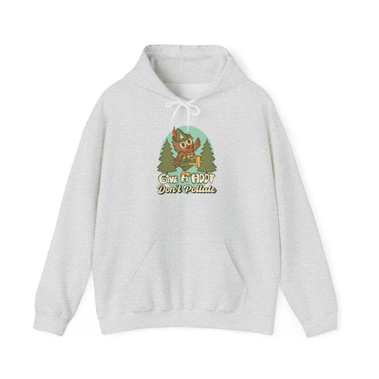 Give A Hoot Don't Pollute Graphic Hoodie Unisex Heavy Blend™ Hooded Sweatshirt