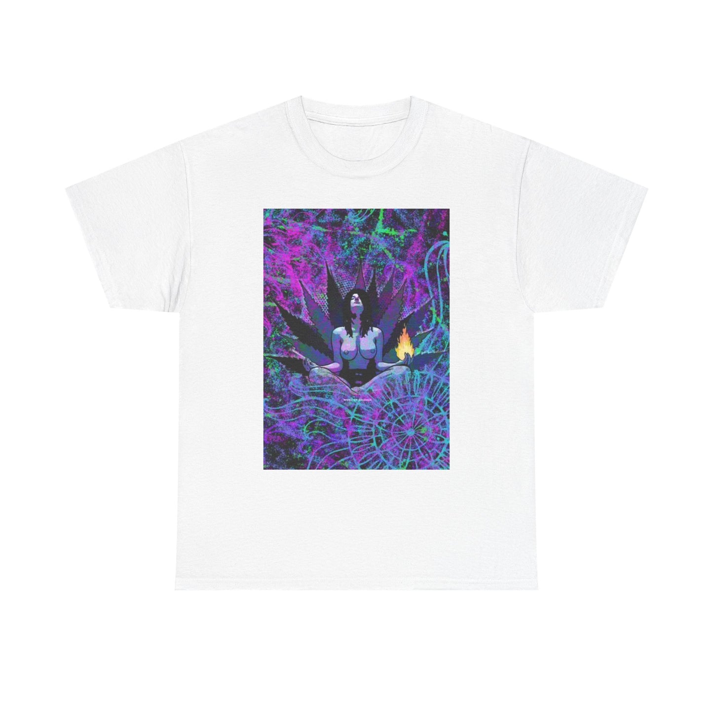 Beautiful Women Weed Leaf Graphic T Shirt Trippy Unisex Heavy Cotton Tee