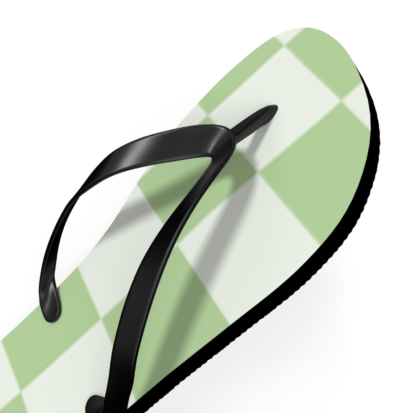 Green Checkered Sandals, Beach Shoes, Vacation Flip Flops, Pool Slides