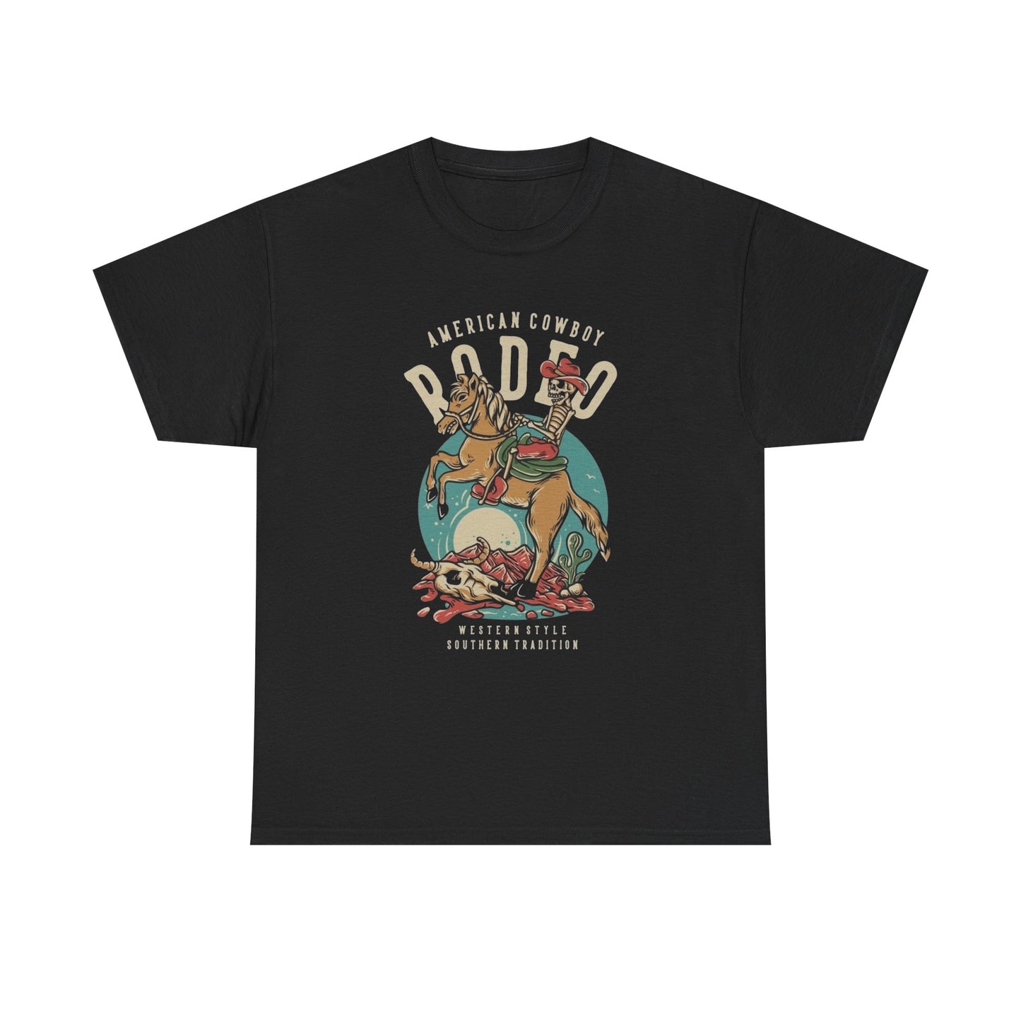American Cowboy Rodeo Graphic T Shirt Unisex Cotton Tee Gift NEW