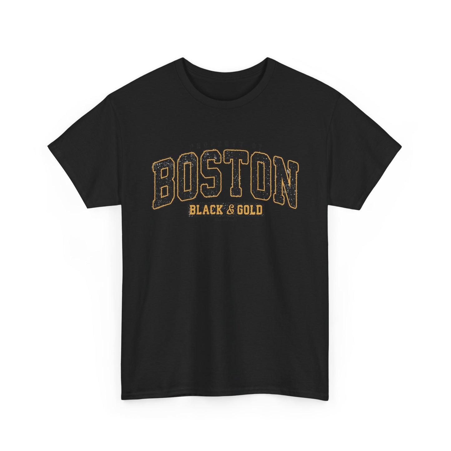 Boston Black And Gold Graphic T Shirt Retro New England Unisex Heavy Cotton Tee