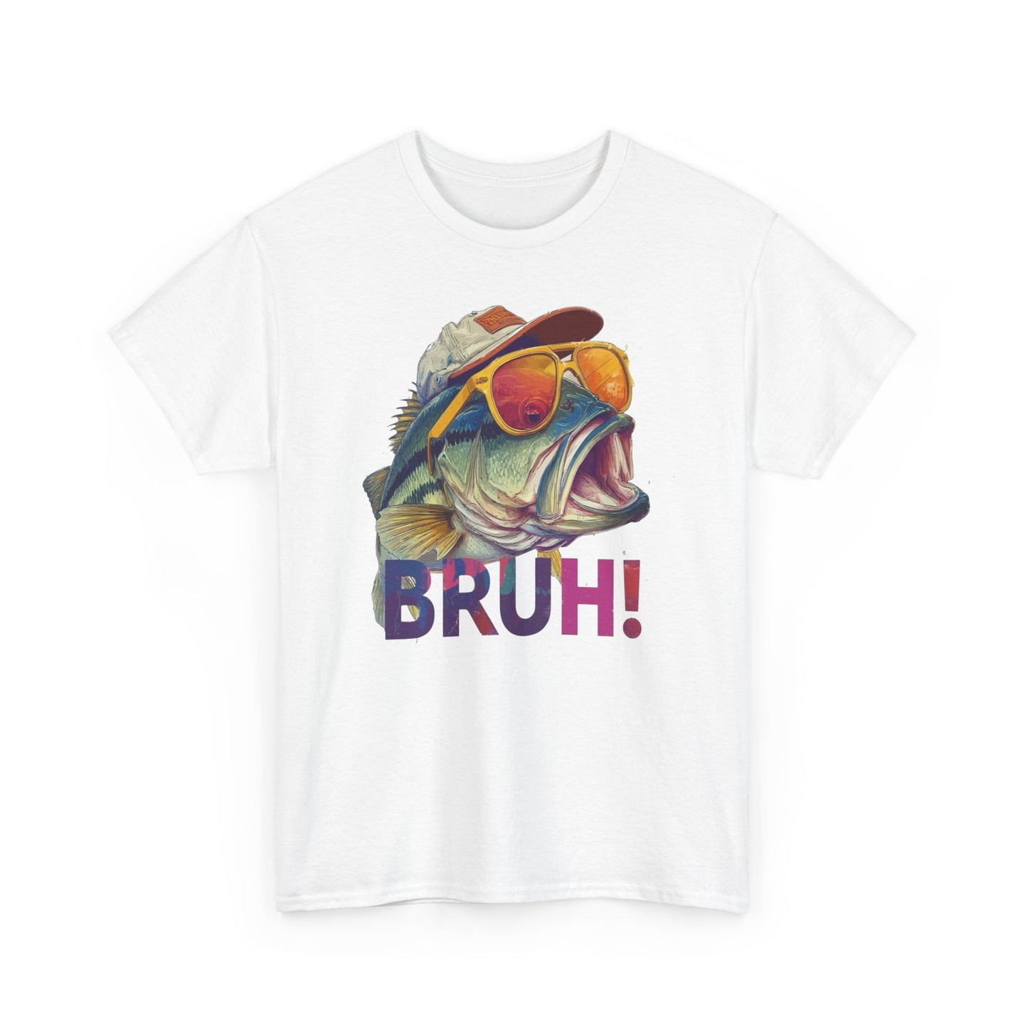 Bruh Fish Funny Graphic T Shirt Unisex Cotton Tee Gift NEW