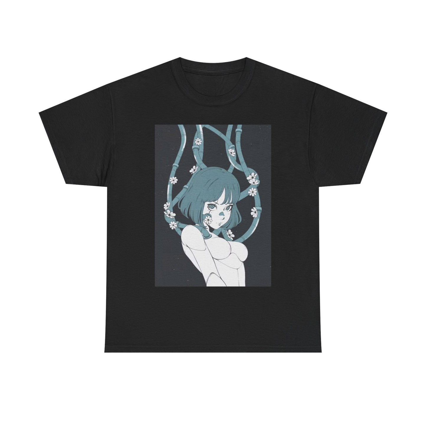 Waifu Anime T-shirt Girl Graphic Cartoon Retro Gaming Unisex Heavy Tee Gamer 25