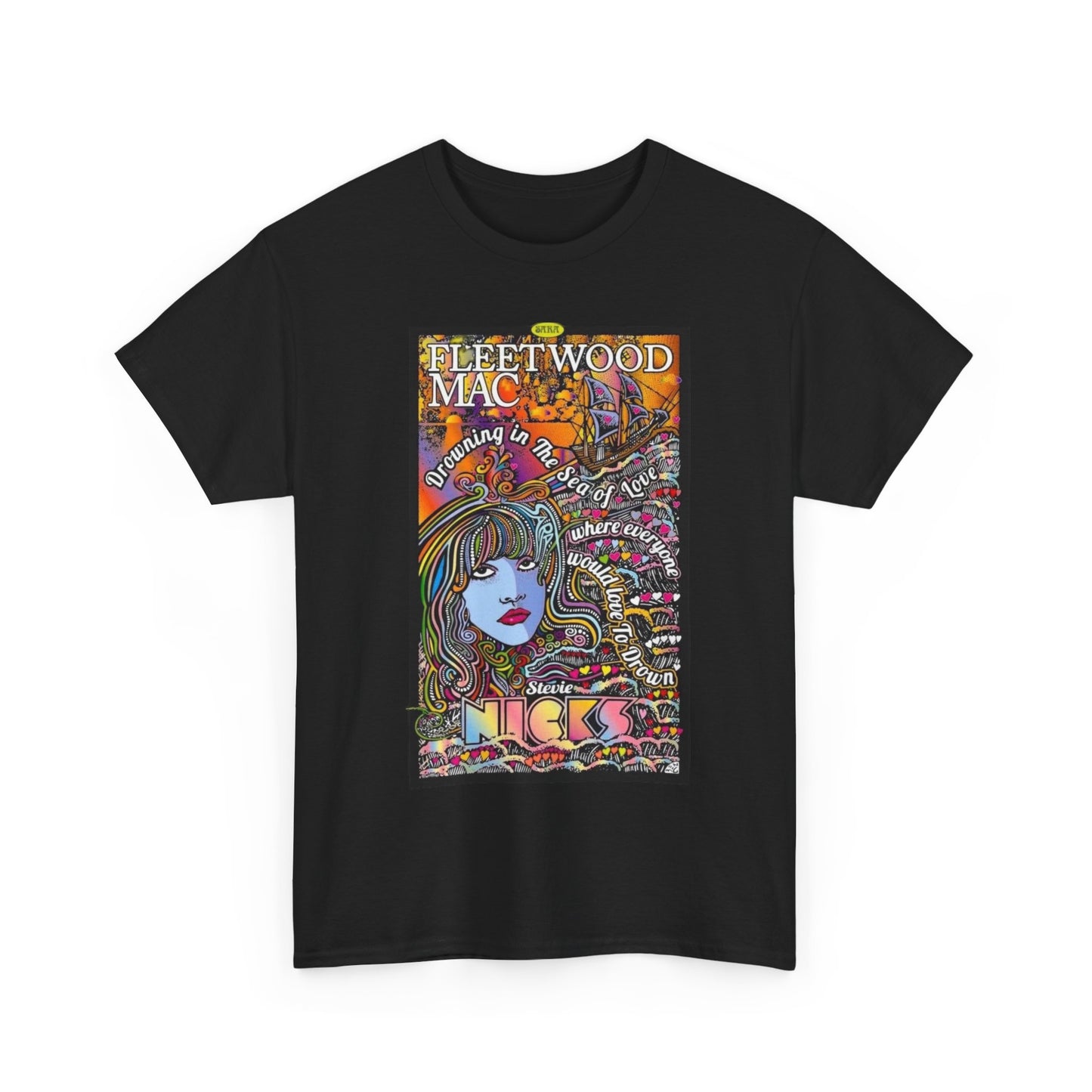 Fleetwood Mac T-shirt graphic vintage art 70s Unisex Heavy Cotton Tee