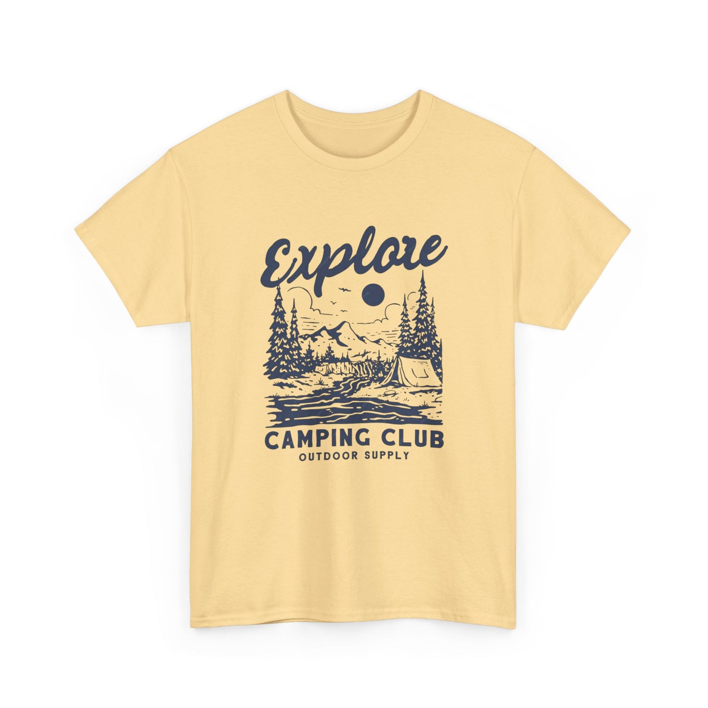 Explore Camping Club Graphic T Shirt Unisex Heavy Cotton Tee