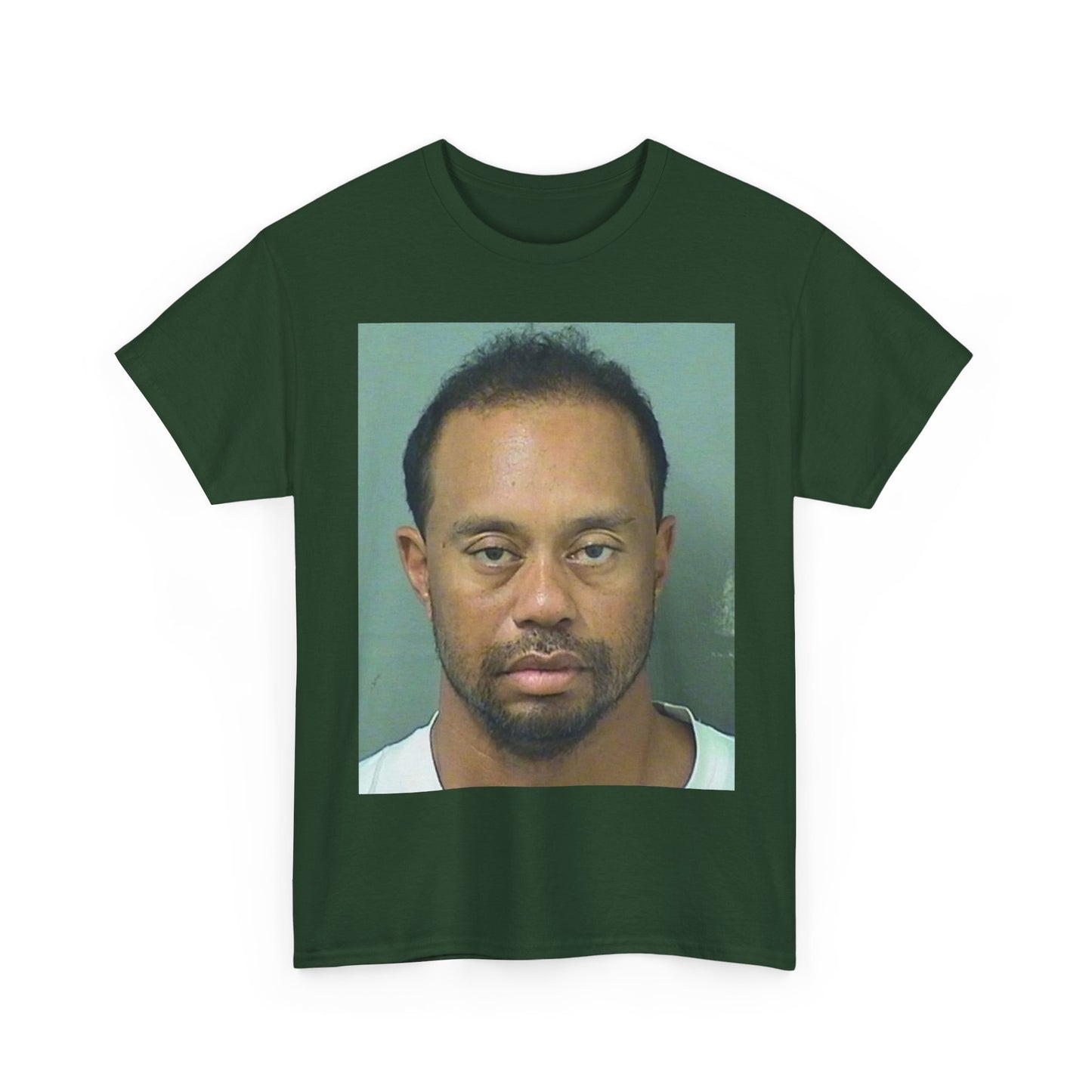 Tiger Woods Tshirt Funny Mugshot Golf Masters Golfing Unisex Heavy Cotton Tee