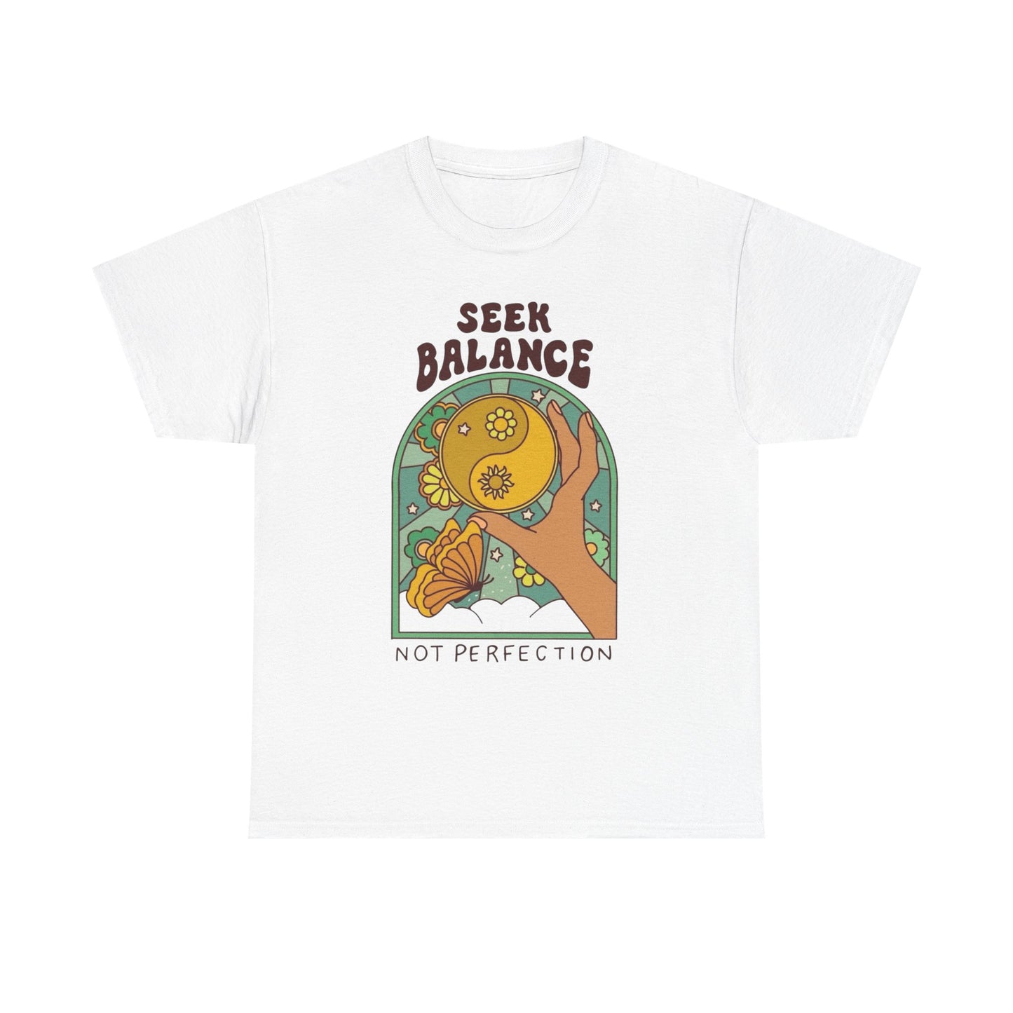 Seek Balance Not Perfection T Shirt Unisex Heavy Cotton Tee