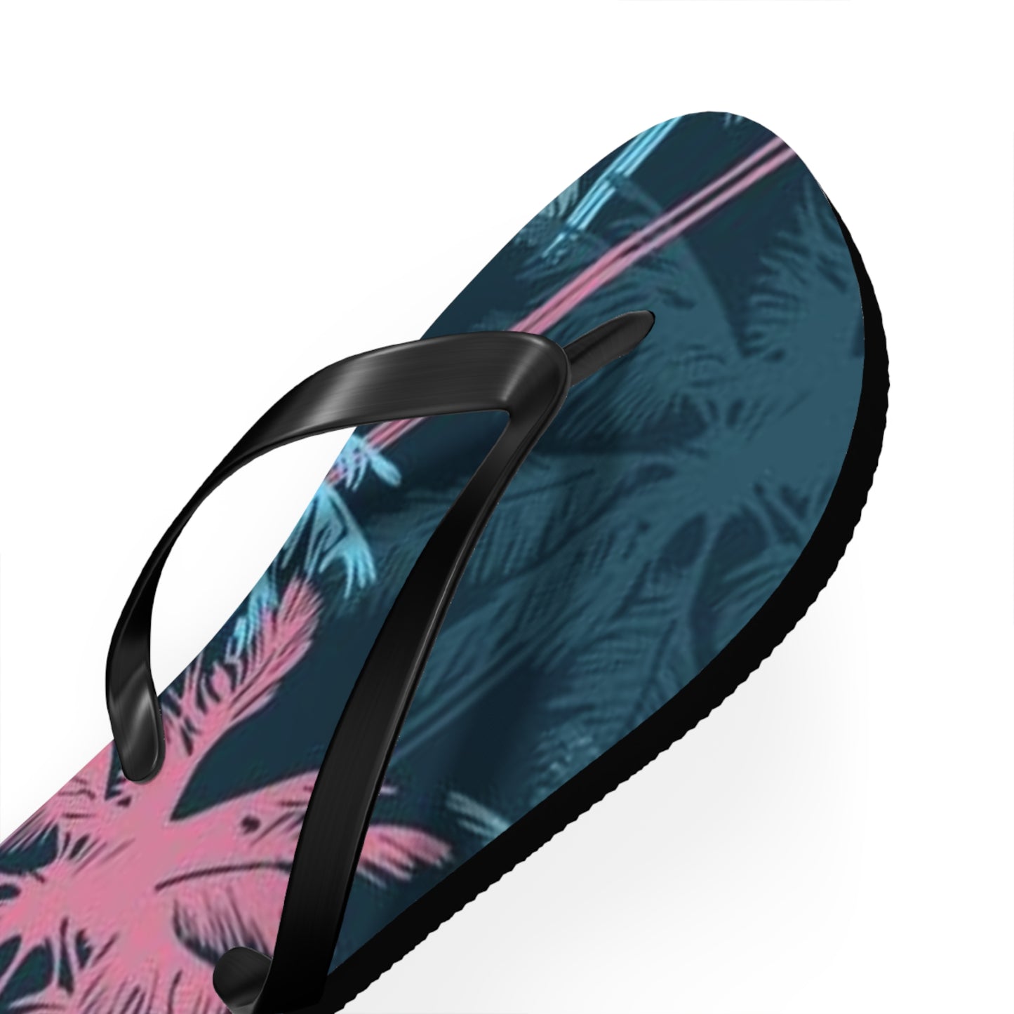 Pink And Blue Palm Trees Sandals Summer Flip Flops Slides BRAND NEW