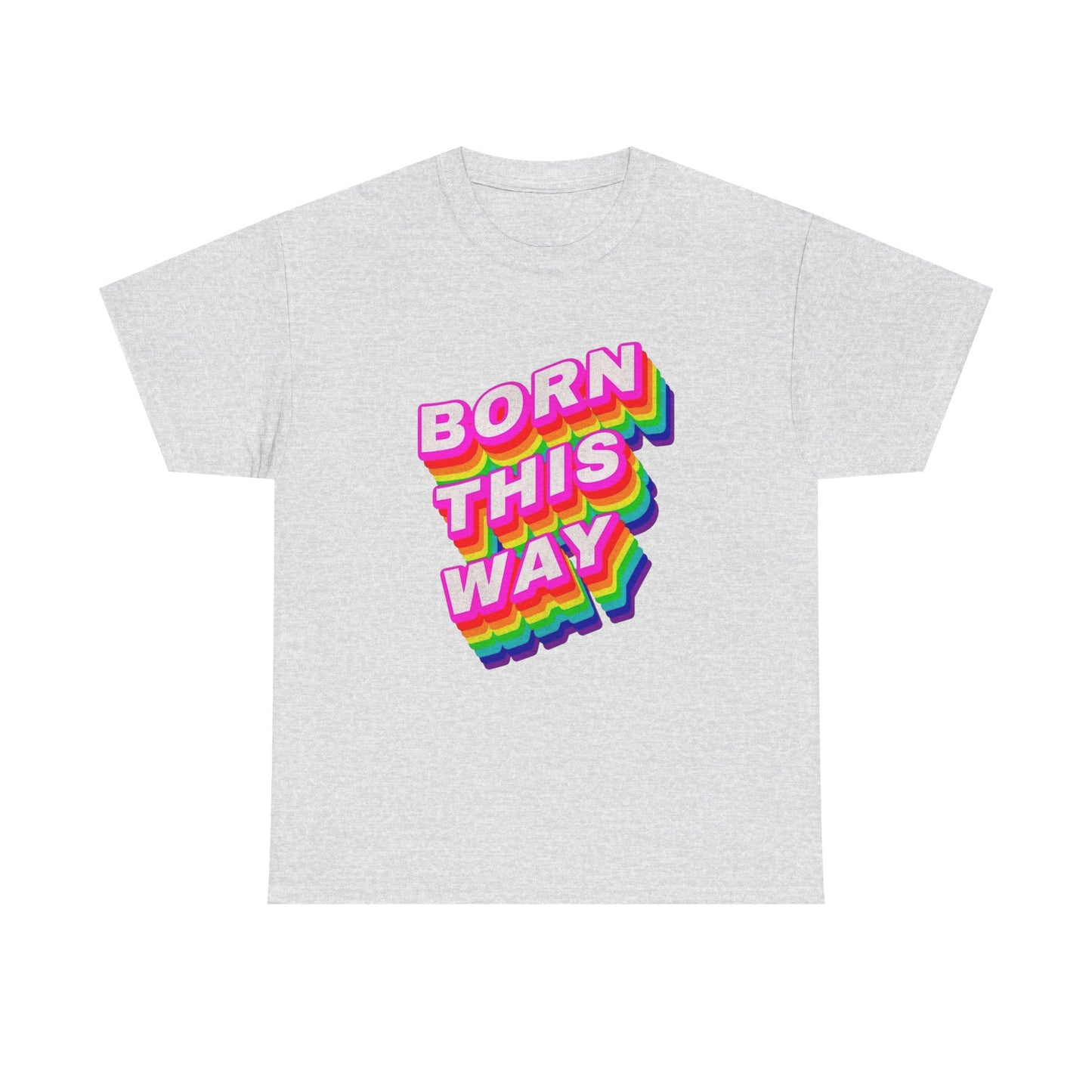 Born This Way Rainbow Flag Graphic T-Shirt Cotton Tee New Gift Vintage