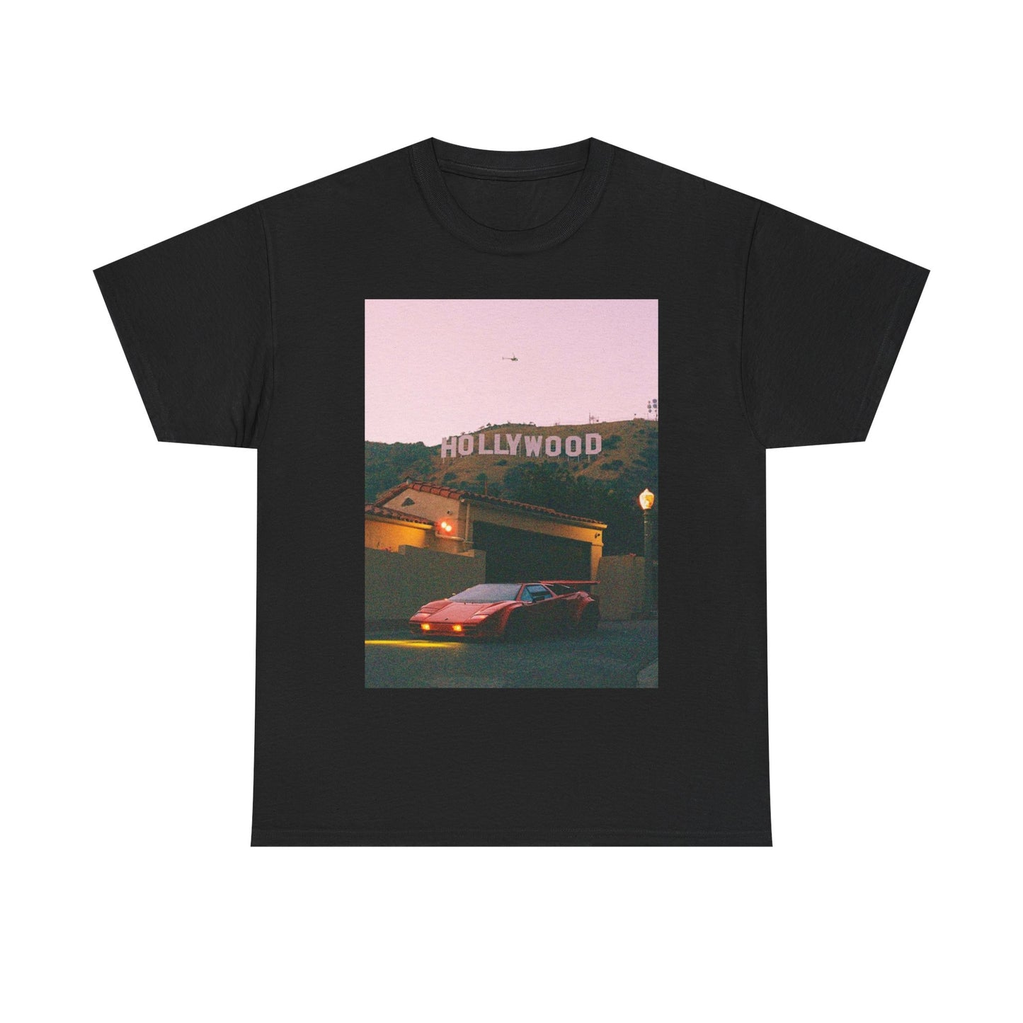 California Lamborghini retro vintage photo Hollywood hills Unisex Heavy Cotton