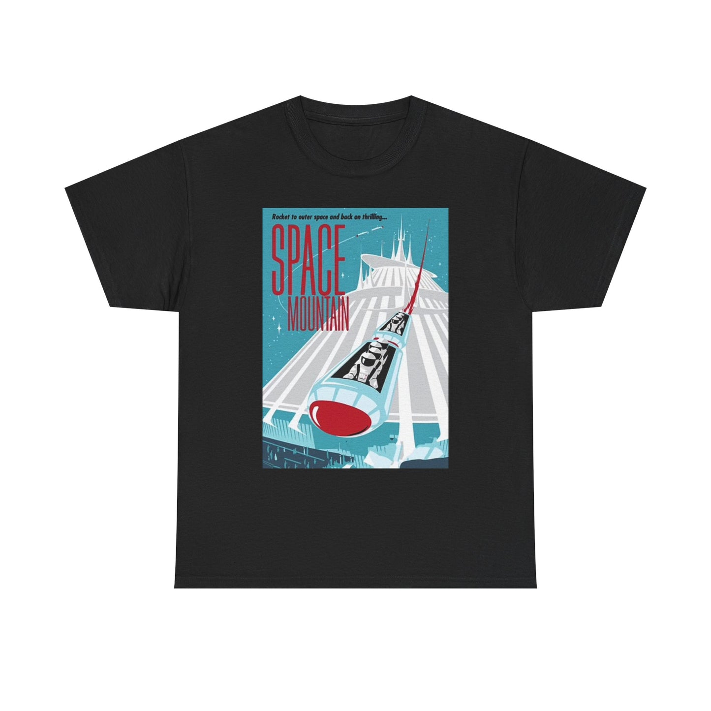 Space Mountain Graphic T Shirt Retro Florida Park Unisex Heavy Cotton Tee