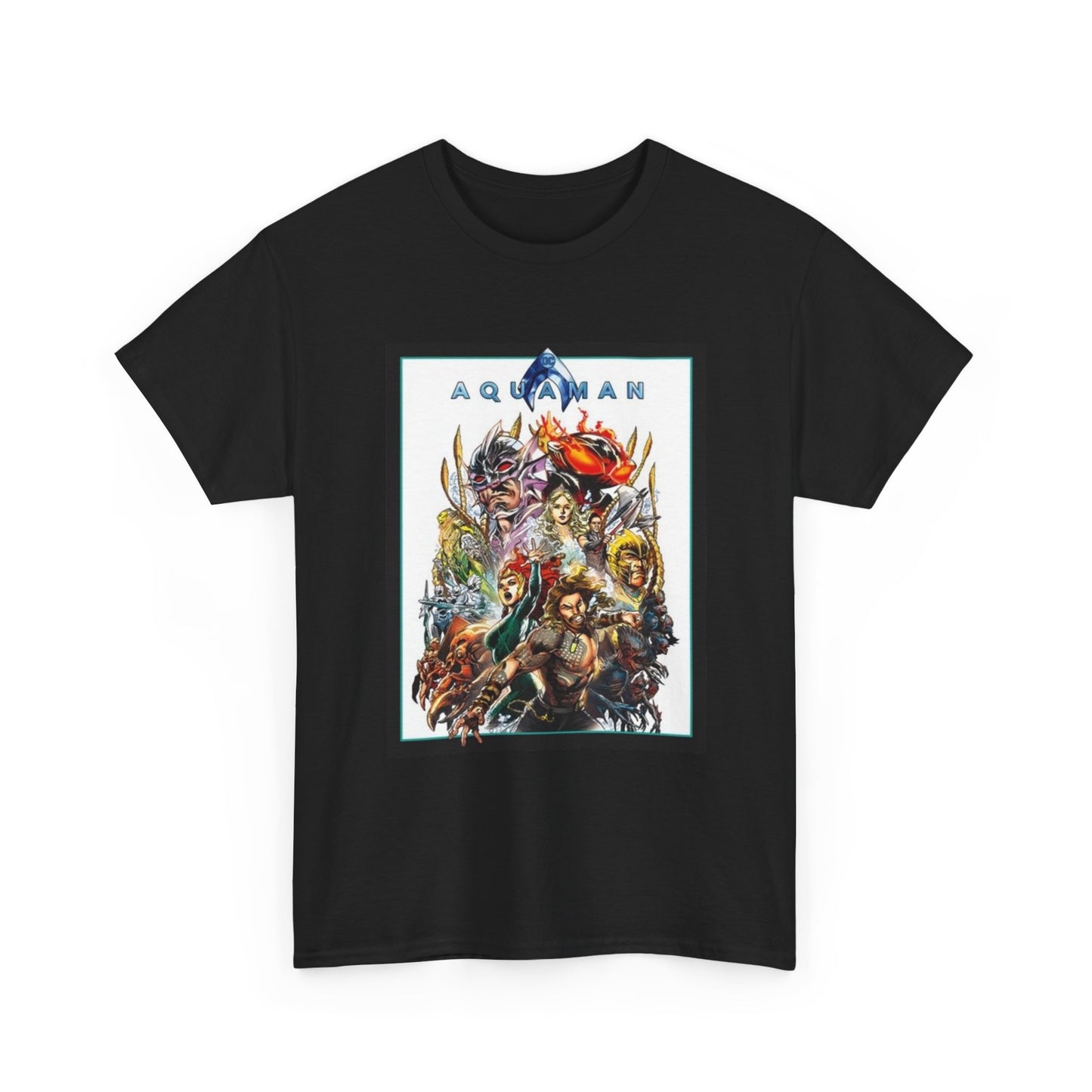 Aquaman Tshirt Movie Poster Ocean Graphic Cartoon Unisex Heavy Cotton Tee